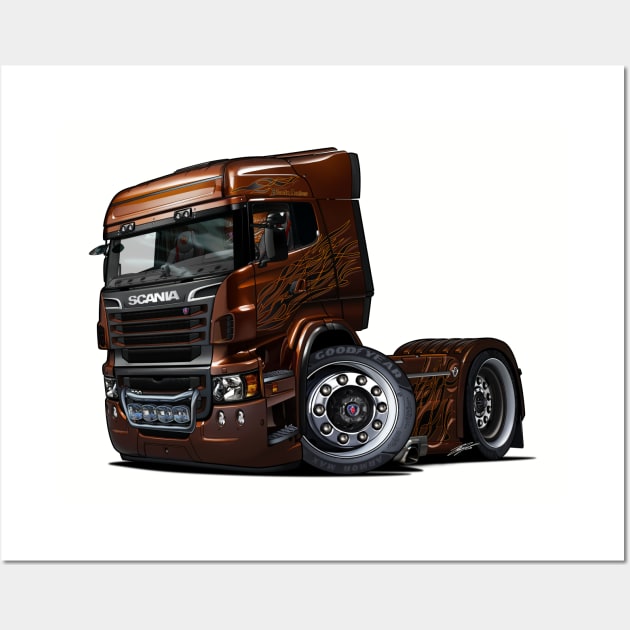 Scania V8 Black Amber 1/100 Wall Art by RCJM_Cartoons